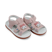 Baby Girls Leather Sandal – Pink with Kuromi Design