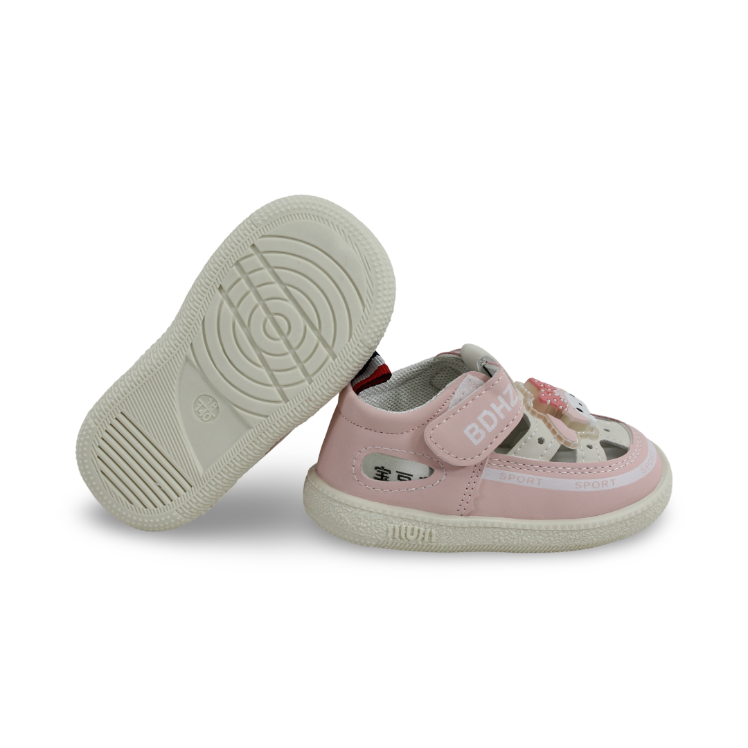 Baby Girls Leather Sandal – Pink with Kuromi Design