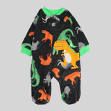 Colorful Dinos Long-Sleeved Baby Footie