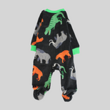 Colorful Dinos Long-Sleeved Baby Footie