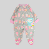 Smiling Owl Long-Sleeved Baby Footie