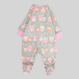 Smiling Owl Long-Sleeved Baby Footie