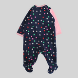 Rainbow & Unicorn Colored Dots Long-Sleeved Baby Footie