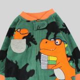 Nerdy Dinosaur Long-Sleeved Baby Footie