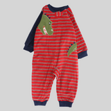 Red Striped Long-Sleeved Footless Onesie