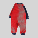 Red Striped Long-Sleeved Footless Onesie