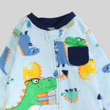 Colorful Dinos Long-Sleeved Footless Onesie