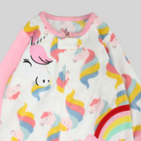 Colorful Unicorns Long-Sleeved Footless Onesie