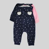 Unicorn & Rainbow Dotted Long-Sleeved Hooded Footless Onesie