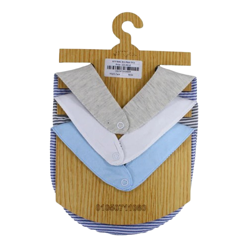 Pack of 3 –  Baby Cotton Bibs "Man's Face" Design