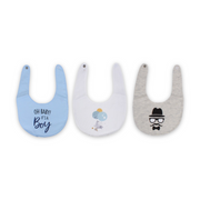 Pack of 3 –  Baby Cotton Bibs "Man's Face" Design