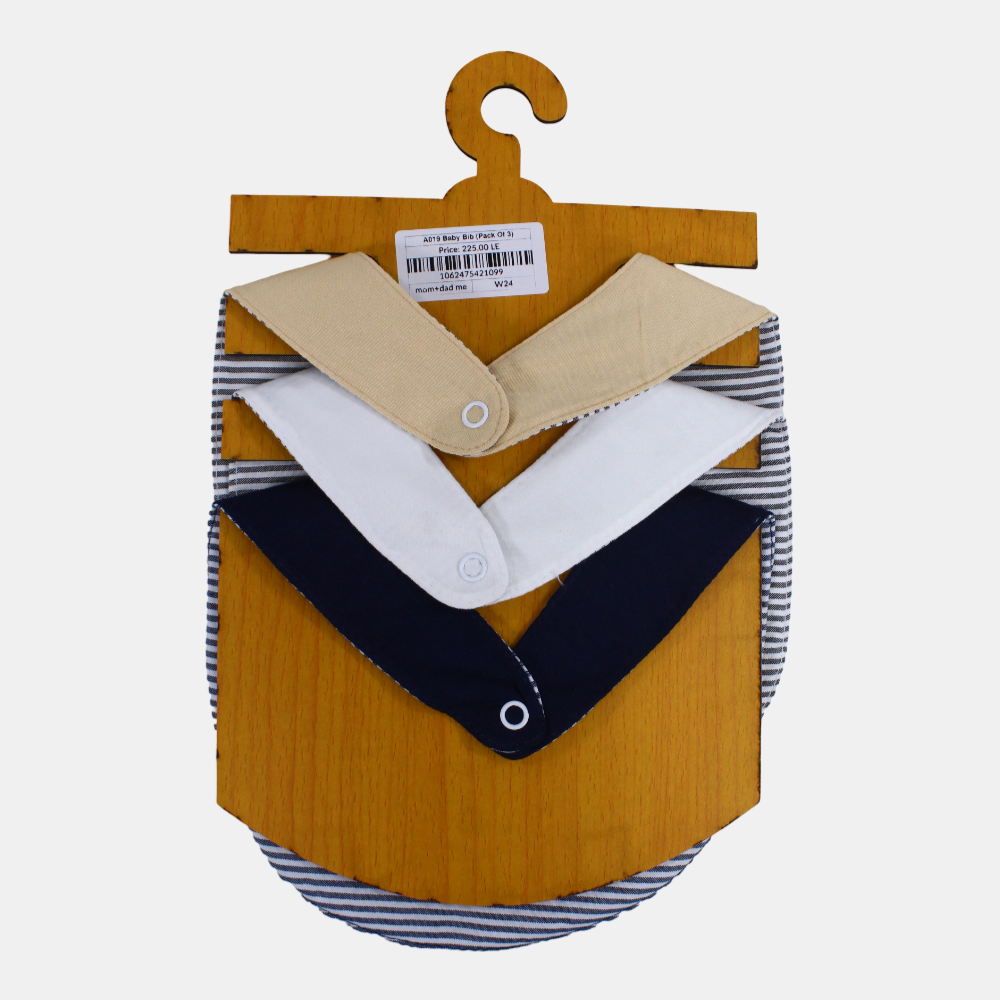 Baby Cotton Bibs Pack of 3 – "Mom + Dad = Me" Design