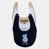 Baby Cotton Bibs – Pack of 3 – "Mom + Dad = Me" Design