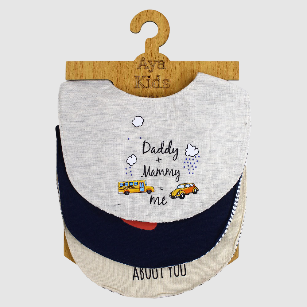 Cotton Bibs – Daddy & Mommy (Pack of 3)