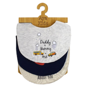 Pack of 3 – Cotton Bibs Daddy & Mommy