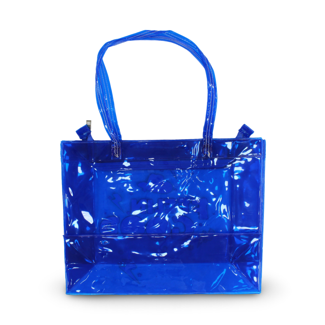 Summer Beach Bag – Blue with "Feelin Good" Design