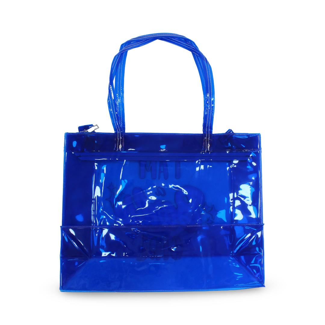 Summer Beach Bag – Blue with "Barbie" Design