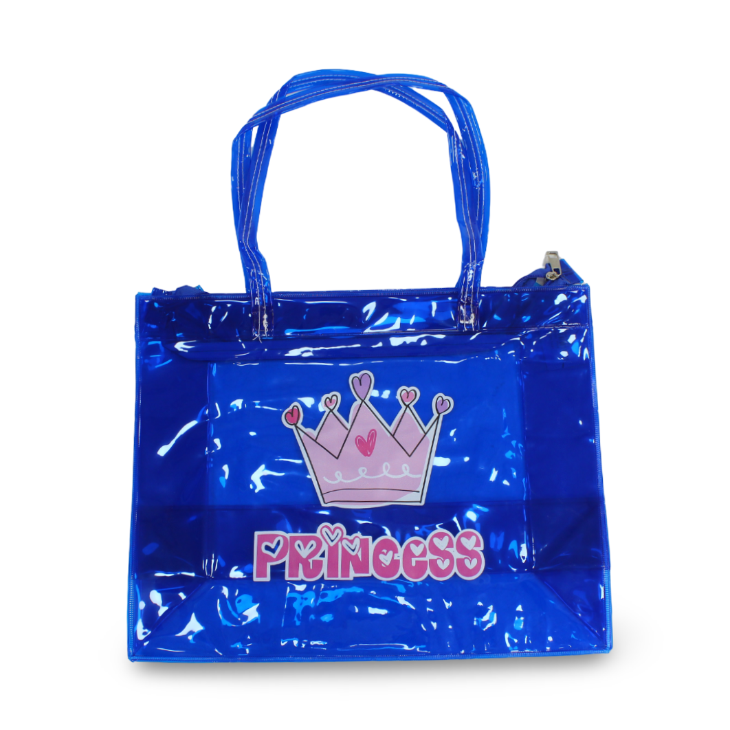 Summer Beach Bag – Blue with "Princess" Design