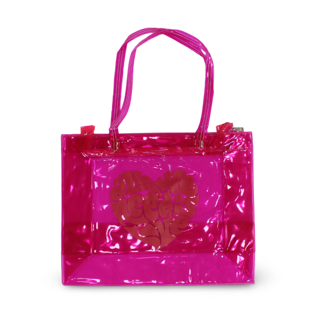 Summer Beach Bag – Fuschia with Heart Design