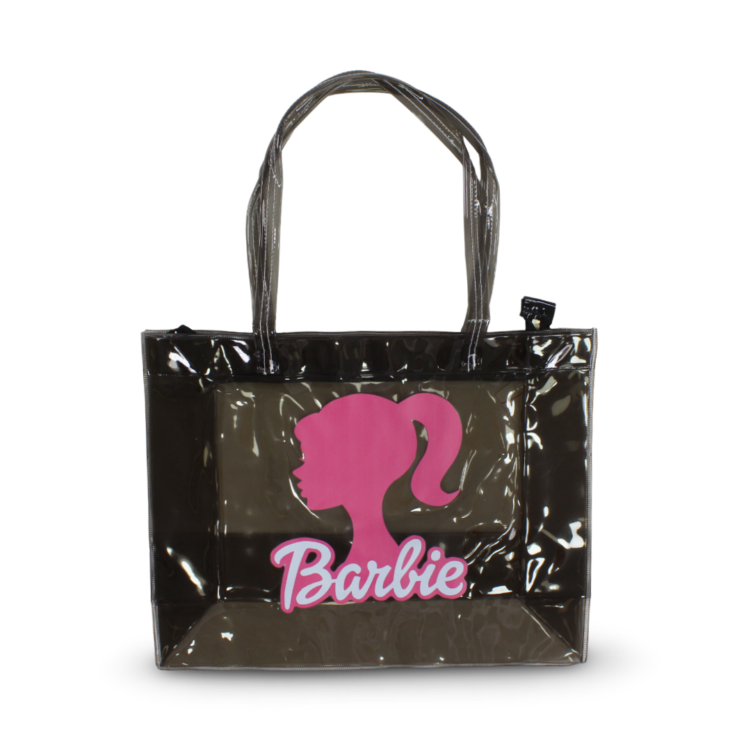 Summer Beach Bag – Black with "Barbie" Design