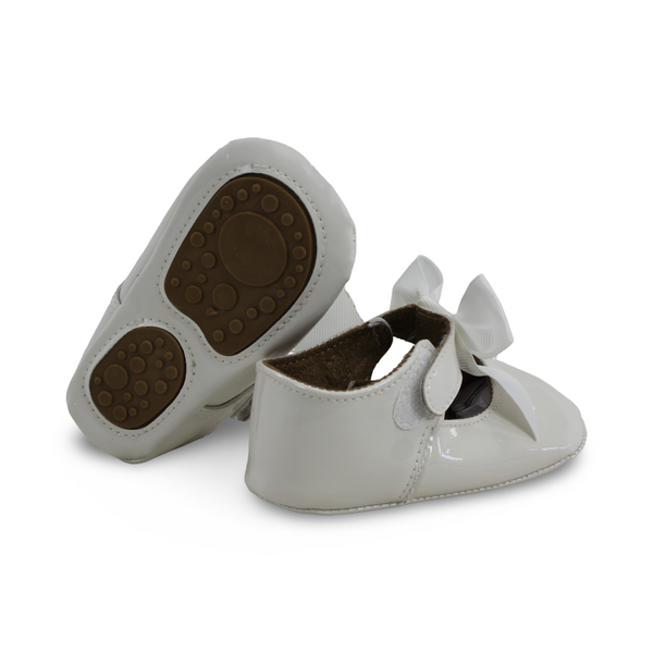 Baby Girls Leather Ballerina – with Bow Design