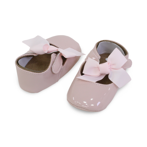 Baby Girls Leather Ballerina – with Bow Design