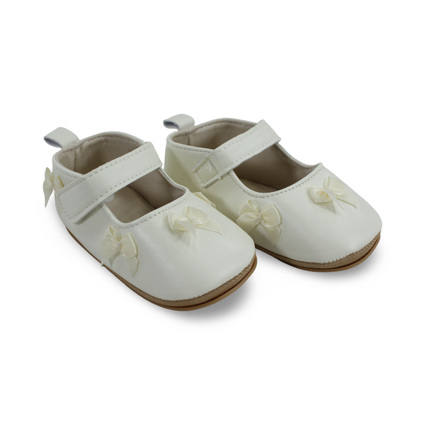 Baby Girls Leather Ballerina – with Stan Bows Design
