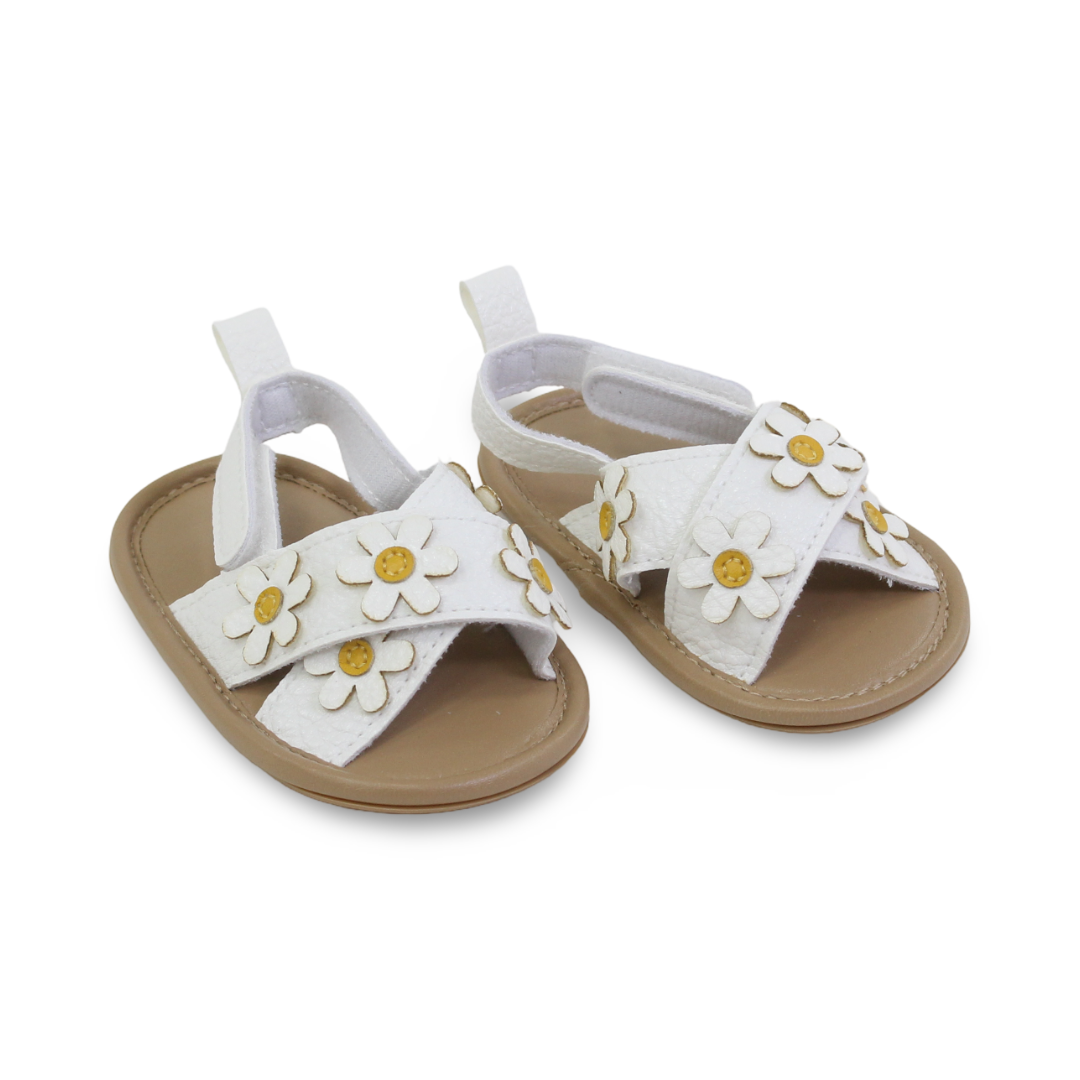 Baby Girls Leather Sandal – Flowers Design - Clothing - Cherries