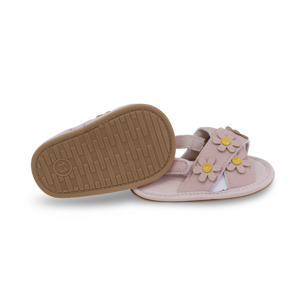 Baby Girls Leather Sandal – Flowers Design