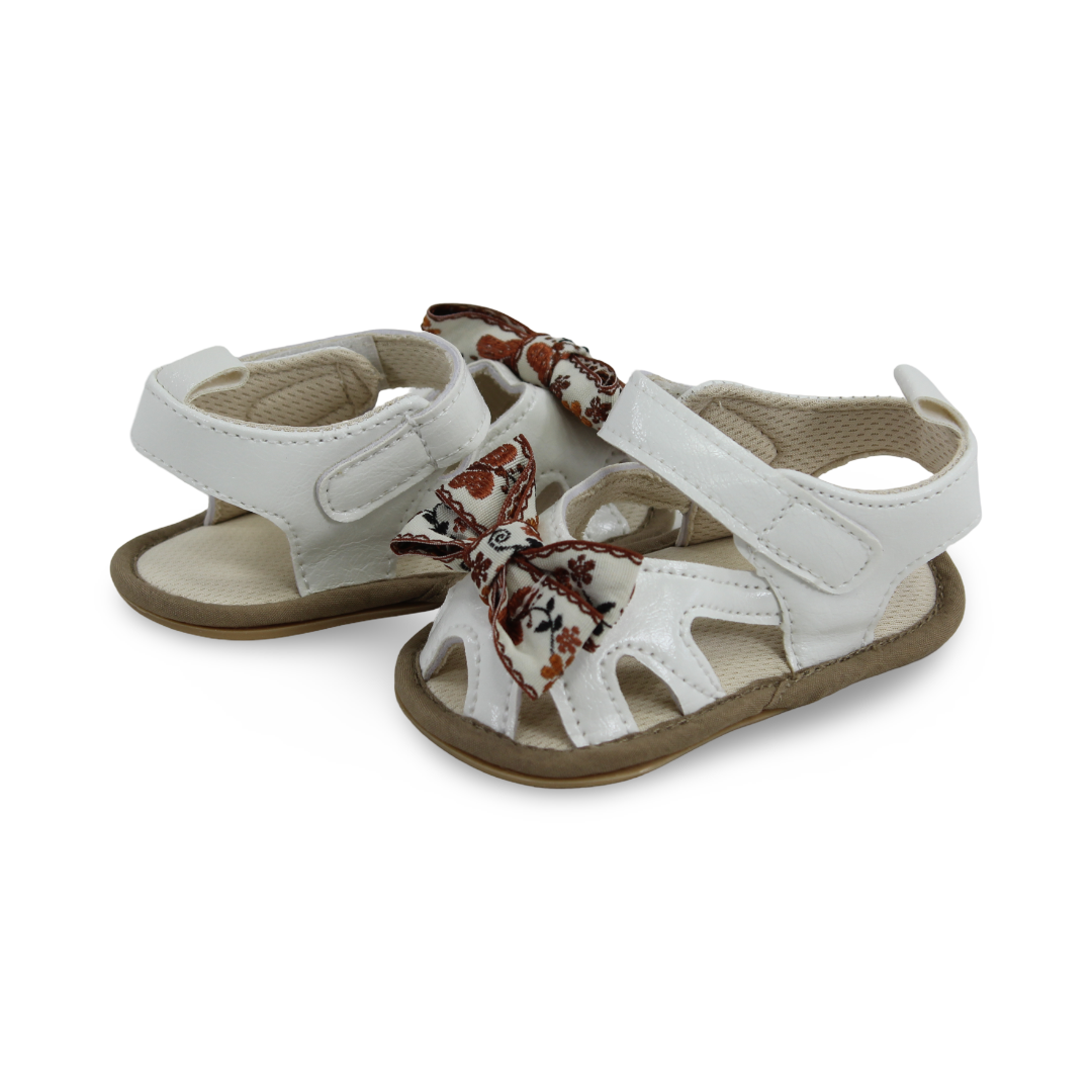 Baby Girls Leather Sandal – with Bow Design