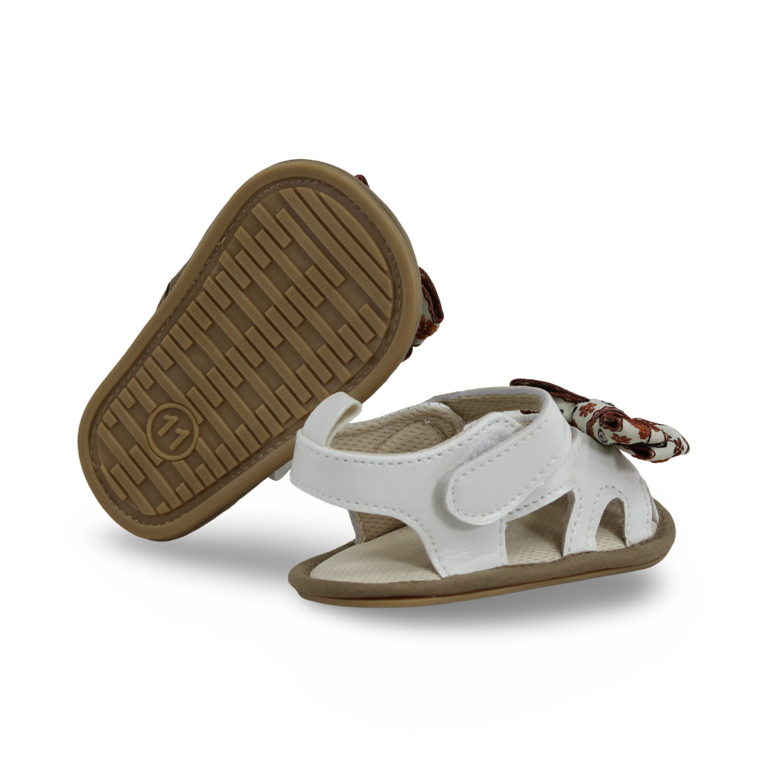 Baby Girls Leather Sandal – with Bow Design