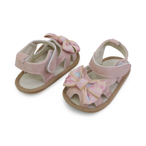 Baby Girls Leather Sandal – with Bow Design