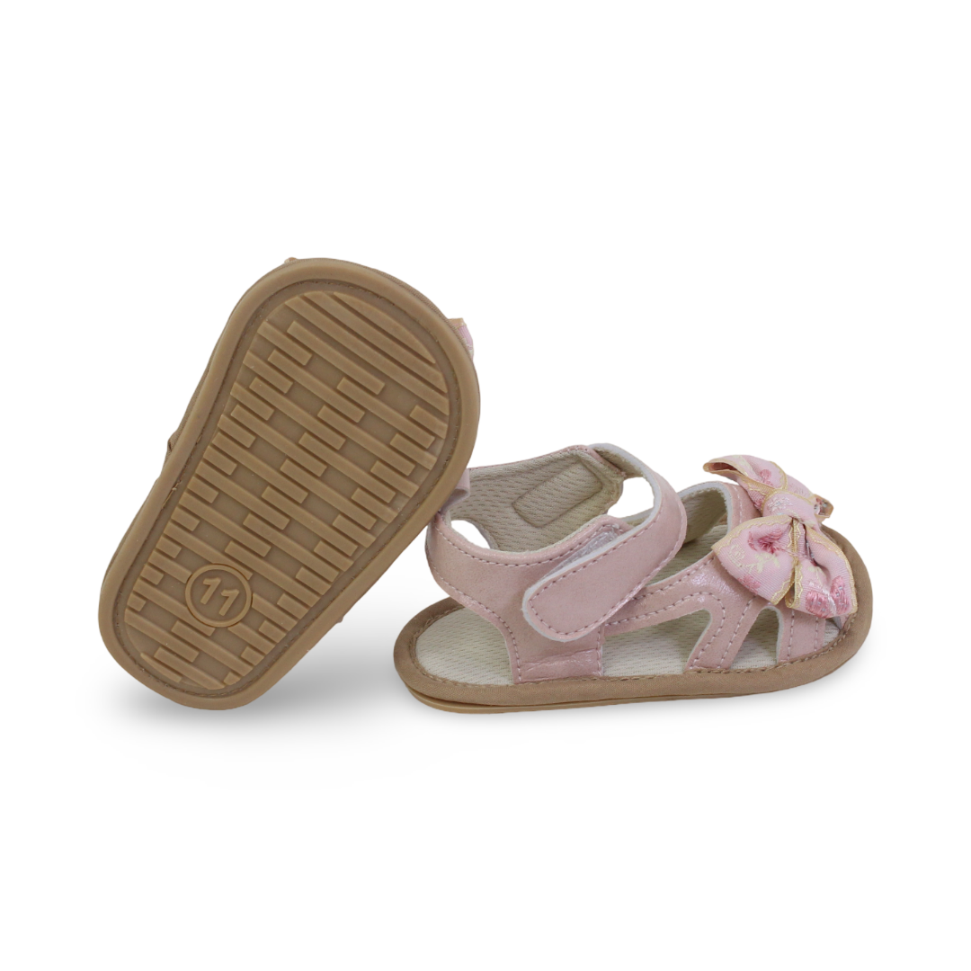 Baby Girls Leather Sandal – with Bow Design