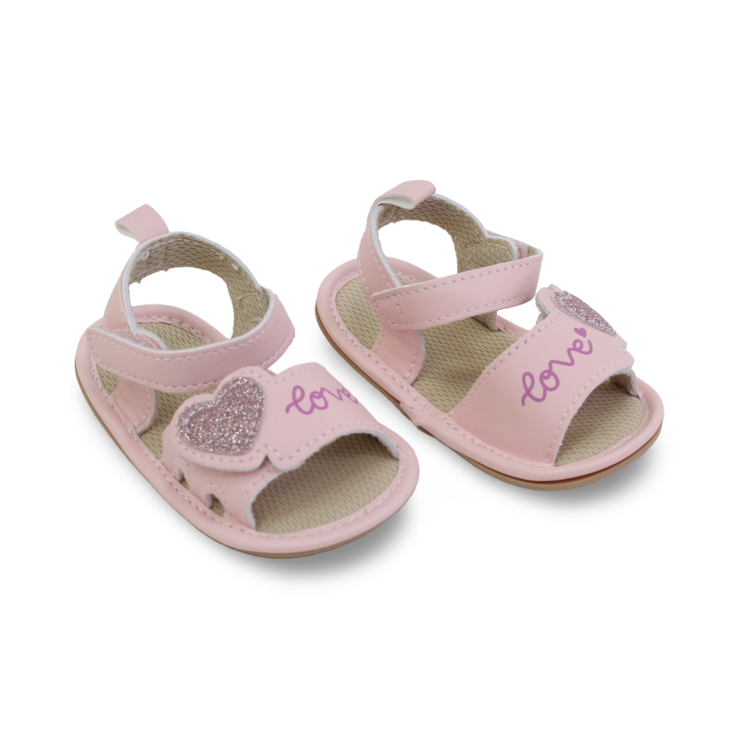 Baby Girls Leather Sandal – "Love" Design