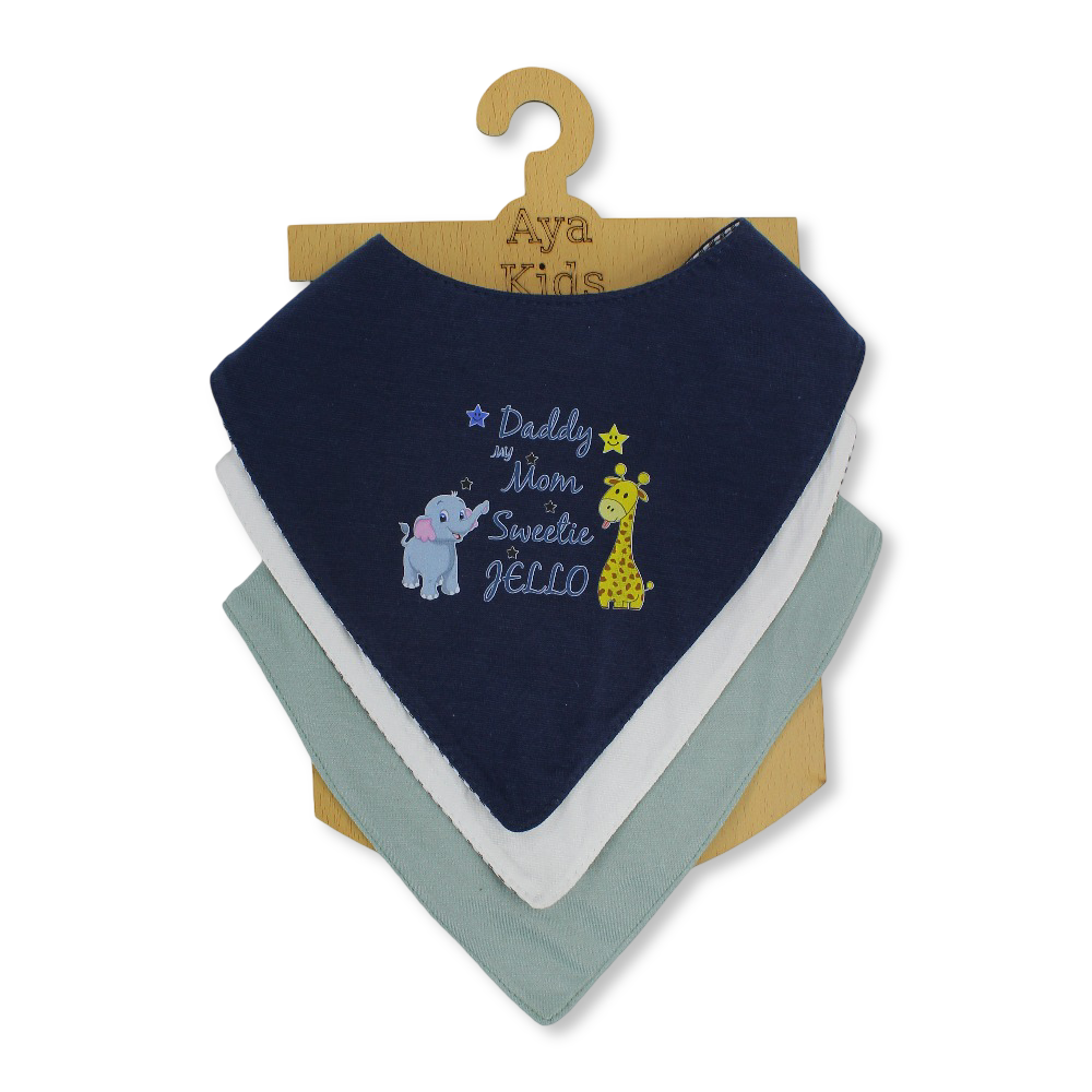 Cotton Baby Bib with Cute Animals Design - (Pack Of 3) - Baby Essentials - Cherries