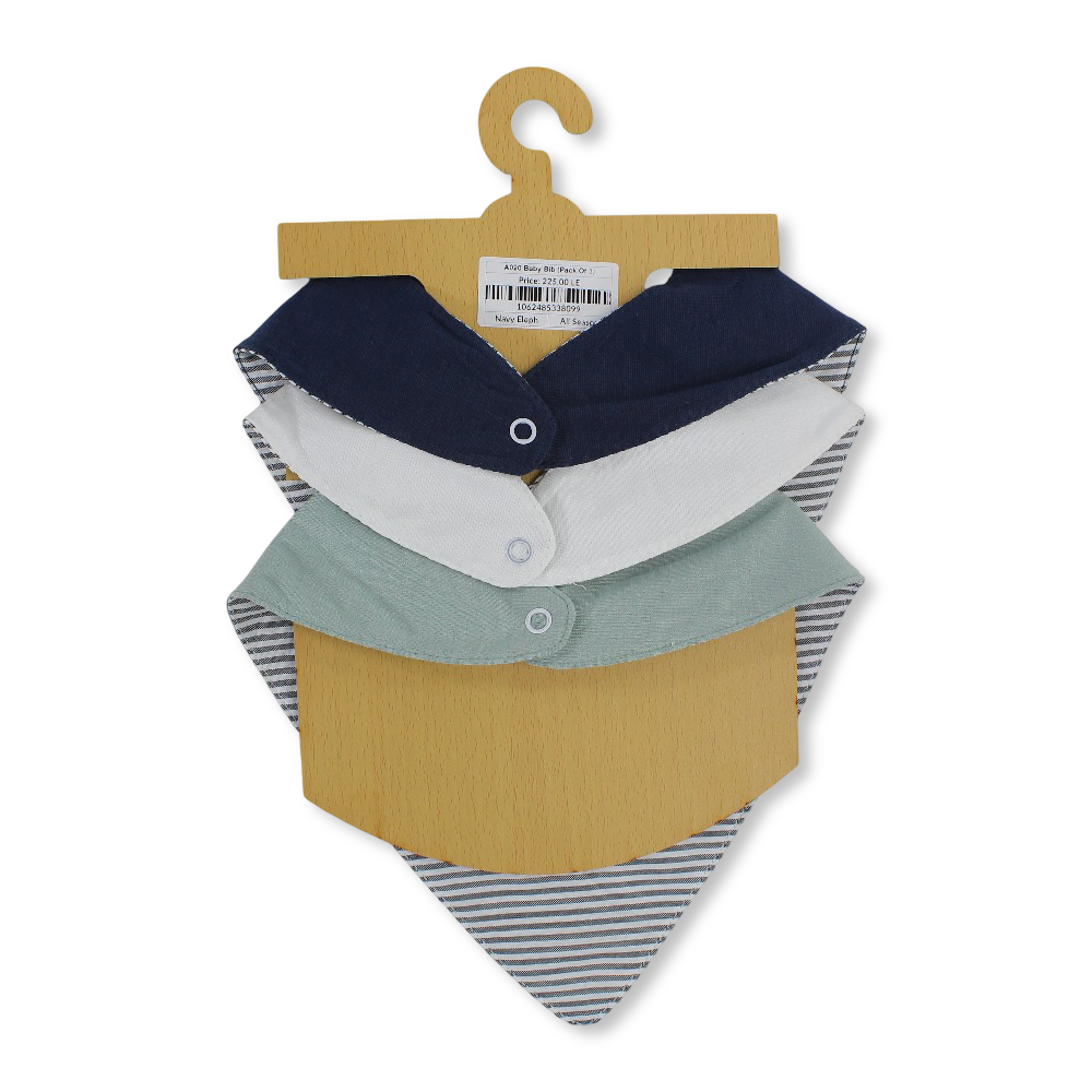 Cotton Baby Bib with Cute Animals Design – (Pack Of 3)