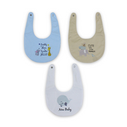 Cotton Baby Bib with Elephant & Giraffe Print – (Pack Of 3)