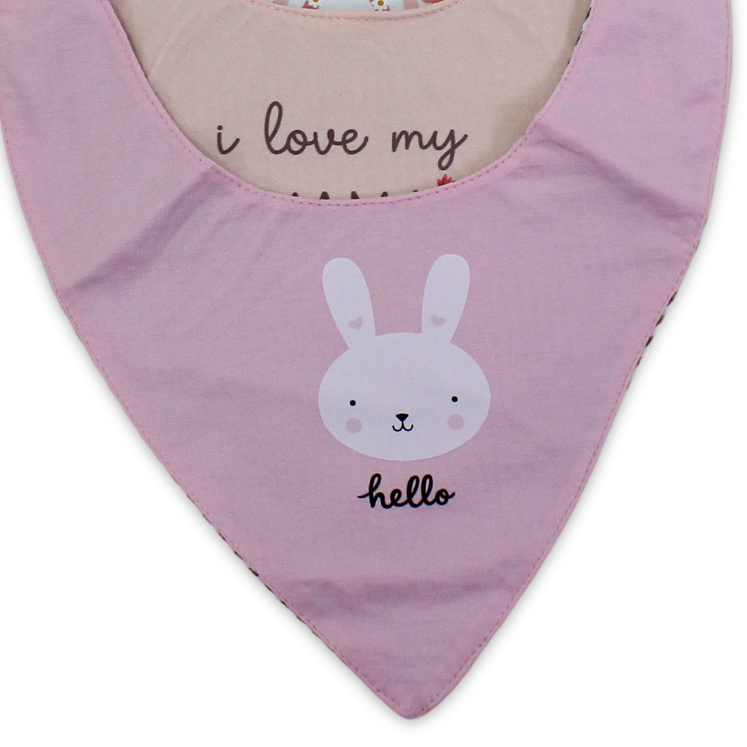 Cotton Baby Bib with "Hello" Print – (Pack Of 3)