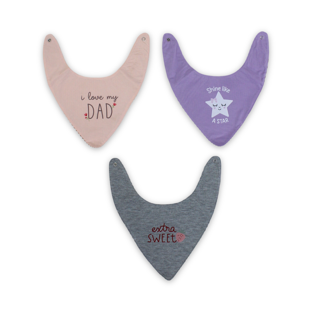 Cotton Baby Bib with "Love my Dad" Print – (Pack Of 3)