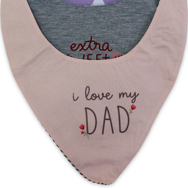 Cotton Baby Bib with "Love my Dad" Print – (Pack Of 3)