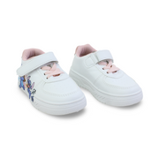 Baby Girls Leather Sneakers – Stitch Print