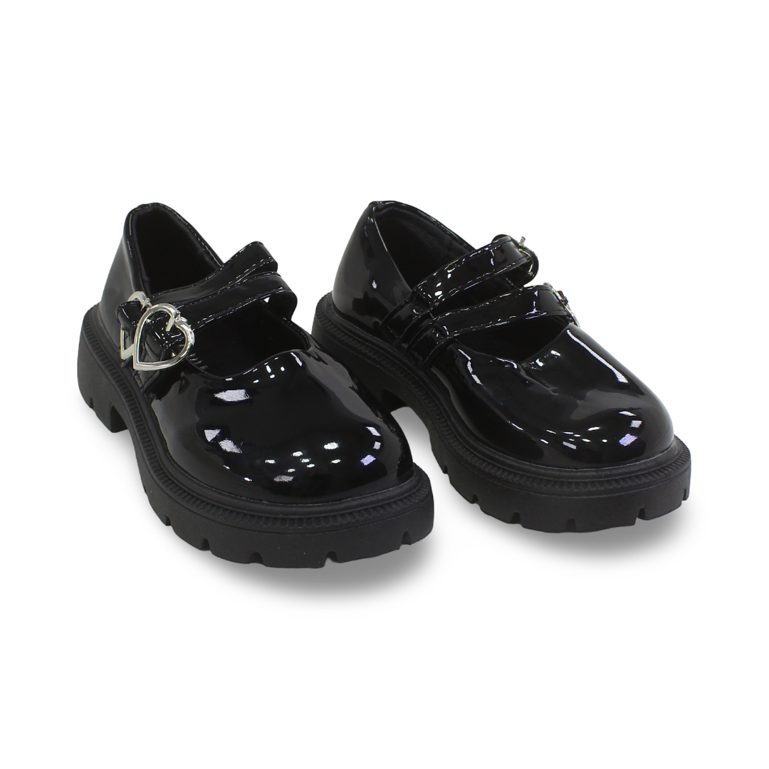 Girls Leather Ballarina – Black - Clothing - Cherries