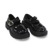 Girls Leather Ballarina – Black