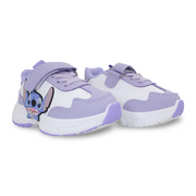 Baby Girls Leather Sneakers – Purple with Stitch Design