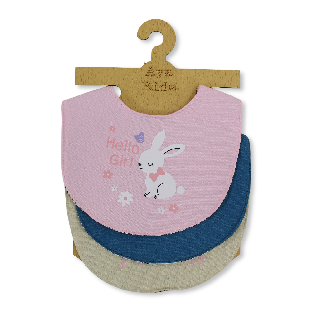 Cotton Baby Bib with Cute Design - (Pack Of 3)