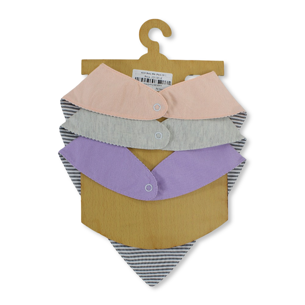 Cotton Baby Bib with Cute Design - (Pack Of 3)