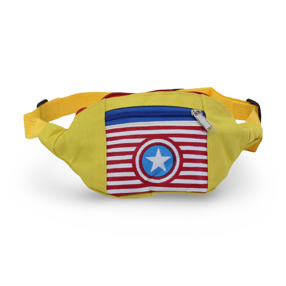 Cross Bag – Yellow with Captain America Print - School - Cherries
