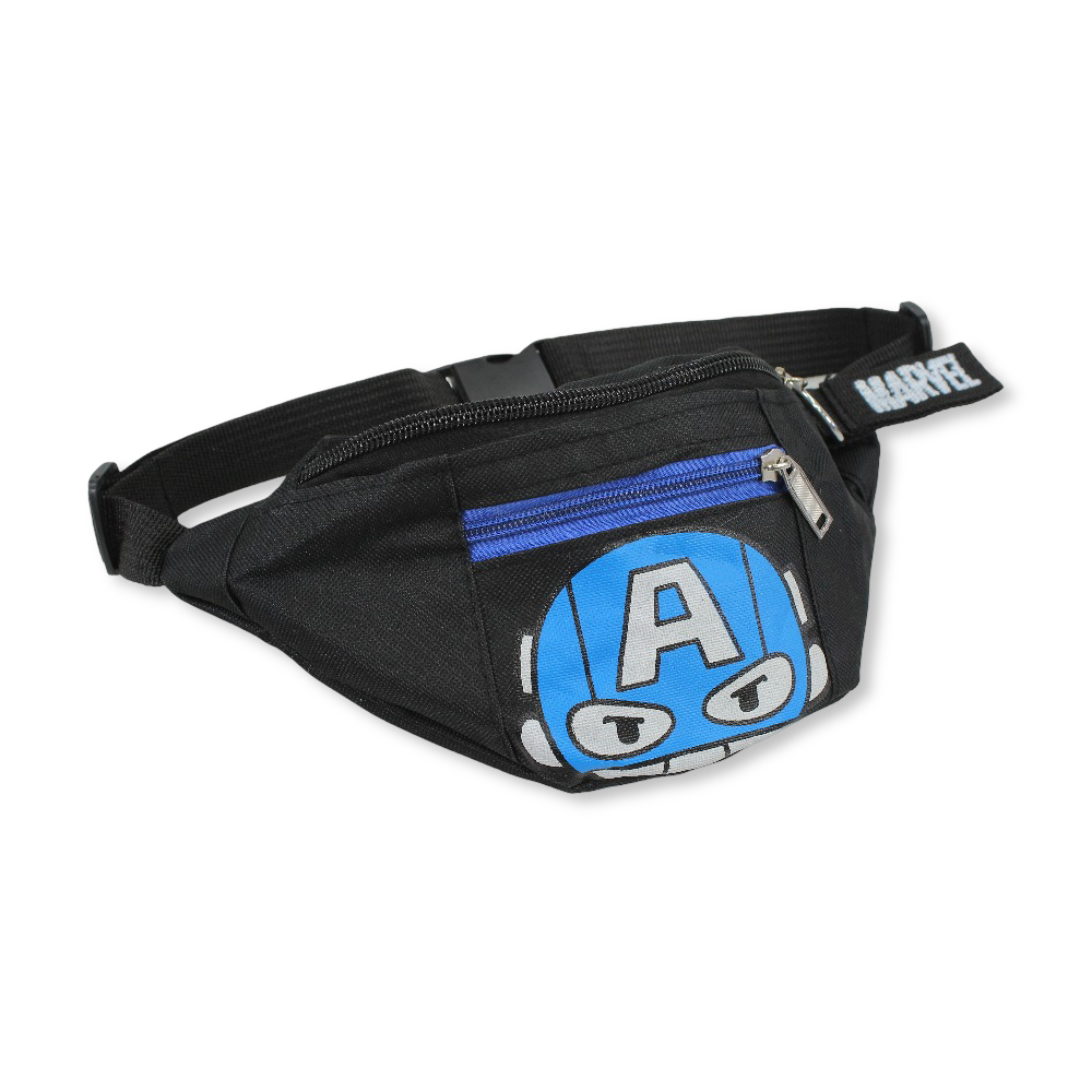 Waist Bag – Black with Captain America Print