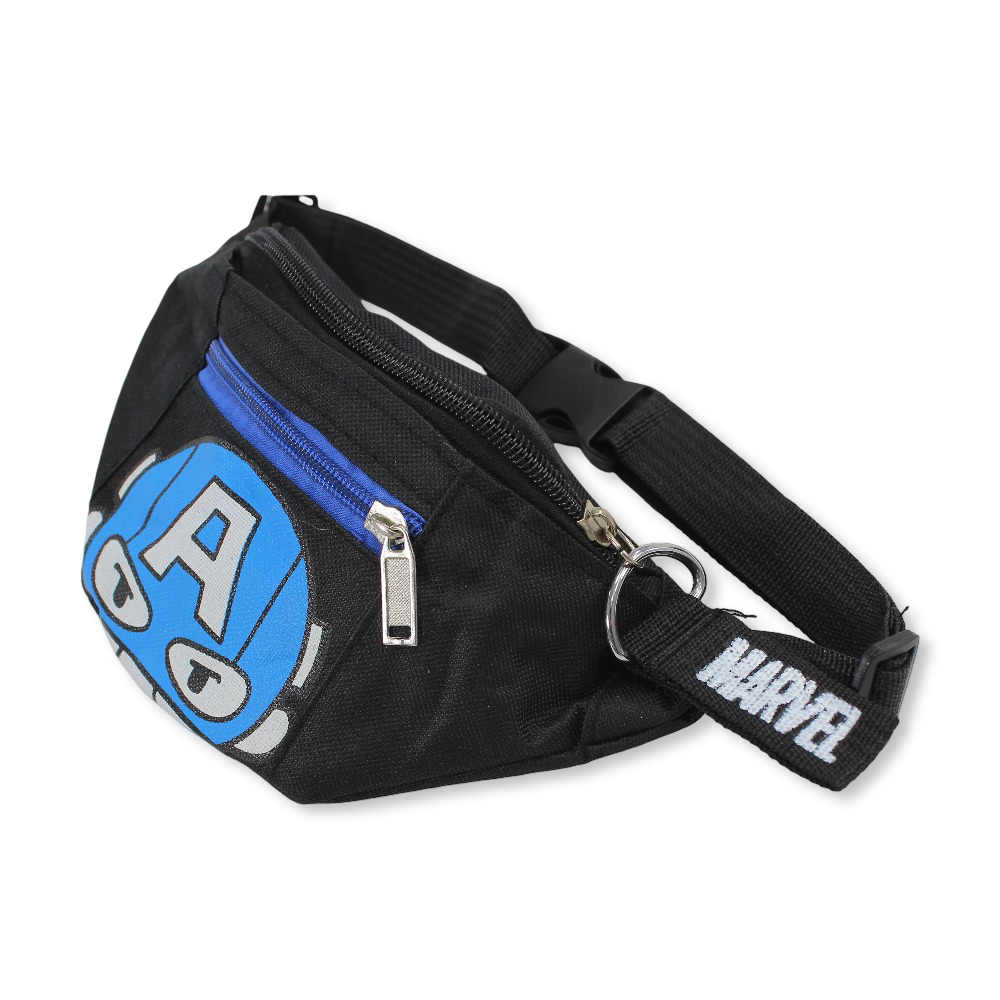Waist Bag – Black with Captain America Print