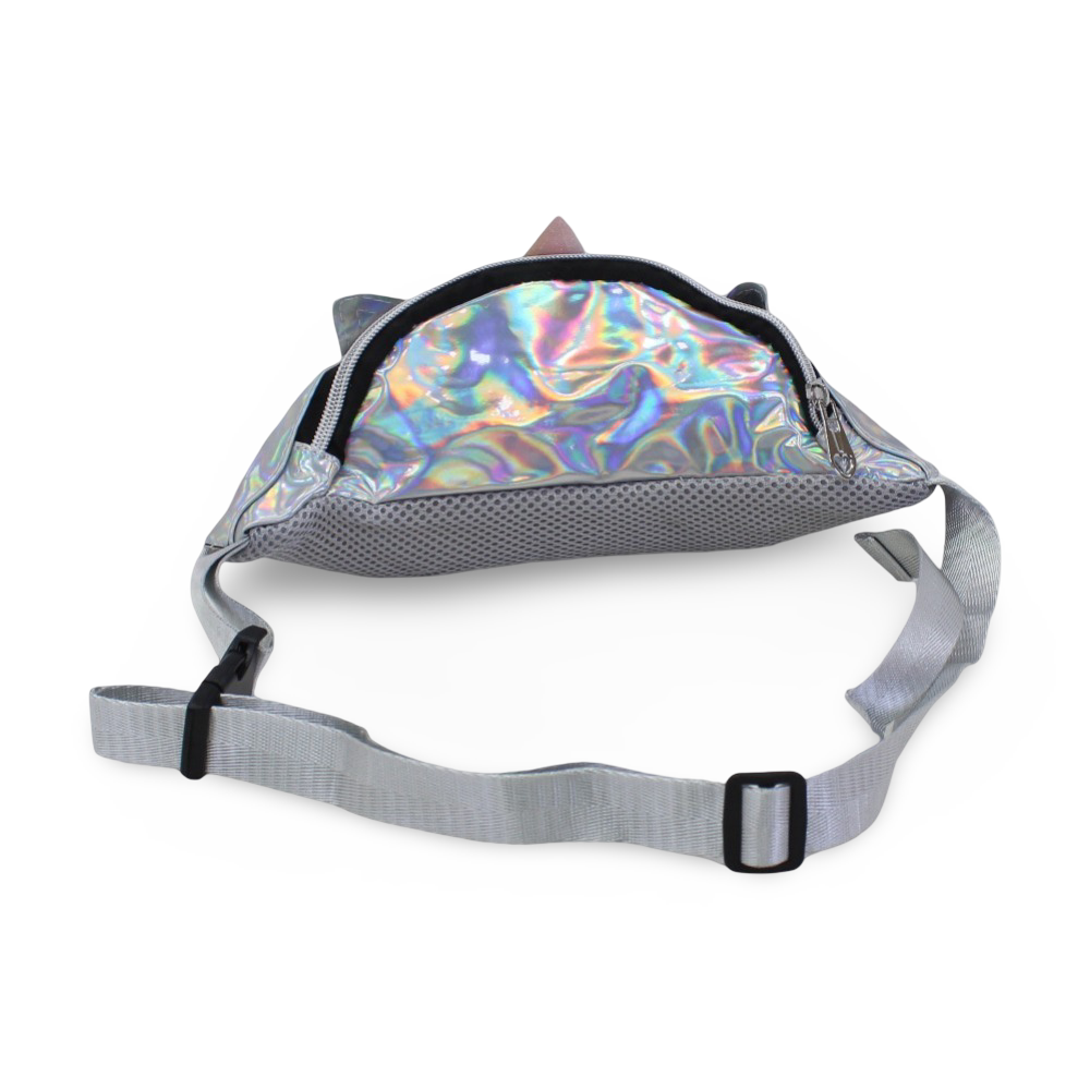 Waist Bag – Shiny Silver with Unicorn Design